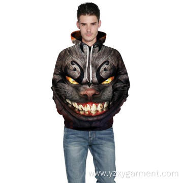 Ghost cat 3D digital printing hoodie